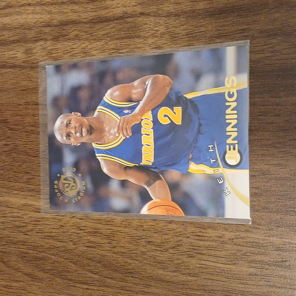 Keith Jennings warriors 2.5 in about 3.5 in red blue yellow white basketball car